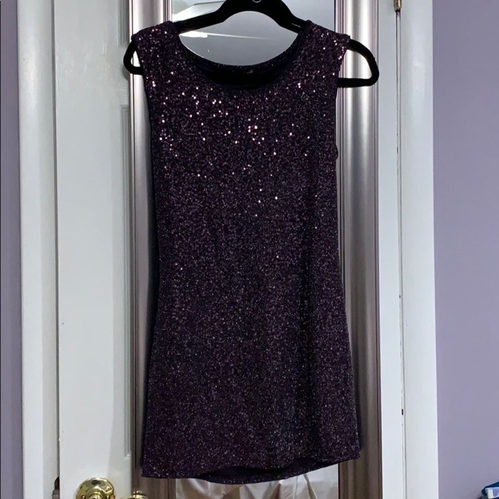 Express purple sequin dress